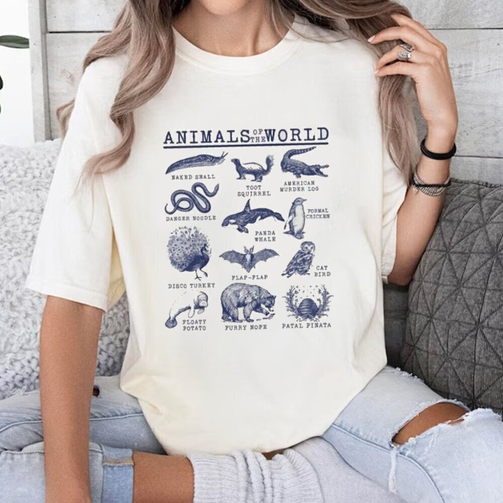 Animals World Funny Names Graphic Gift Unisex T-Shirt